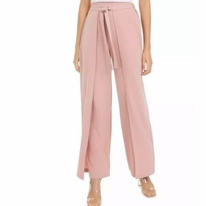 Bar III wide leg pink tie front pants